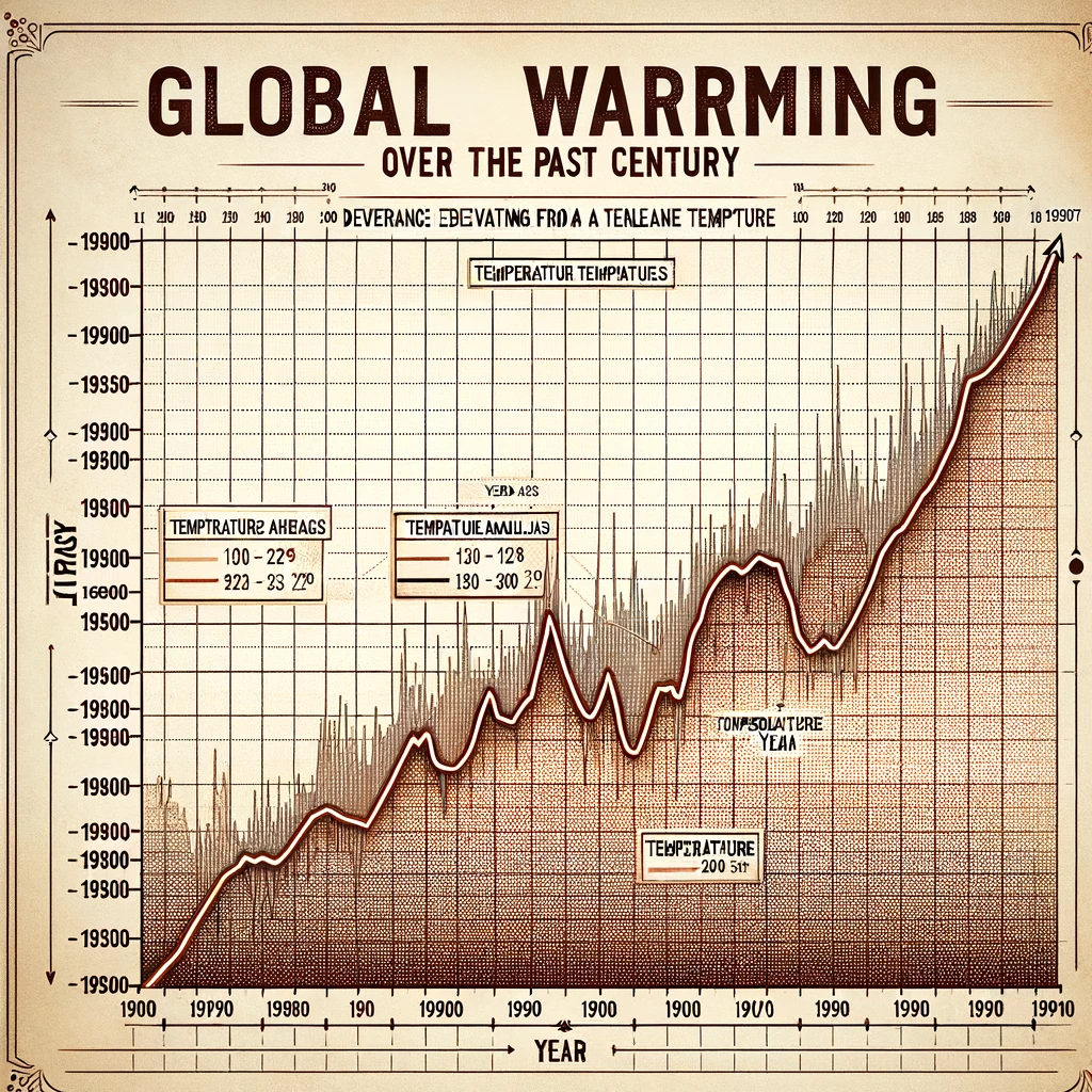 A Graph sheet picture for  global warming