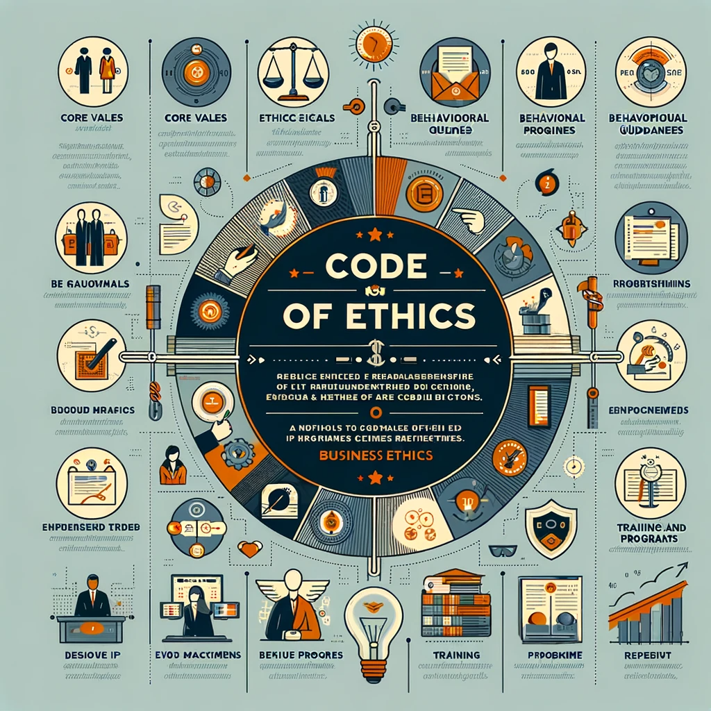 An Infographic for code of ethics in business ethics Areas